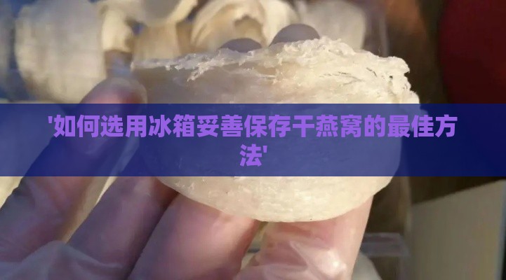 '如何选用冰箱妥善保存干燕窝的更佳方法'