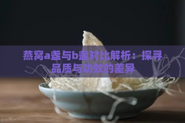 燕窝a盏与b盏对比解析：探寻品质与功效的差异