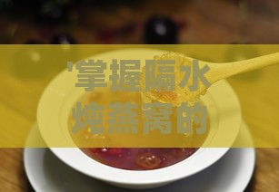 '掌握隔水炖燕窝的科学炖制技巧与实践方法'