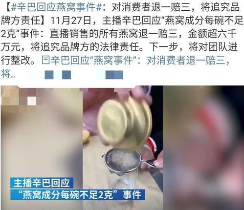 揭秘辛巴直播带货：燕窝的真实成分与功效分析