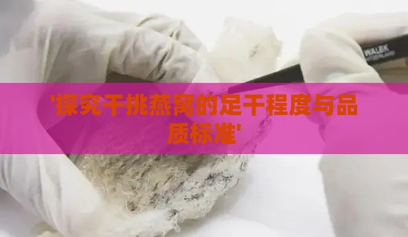 '探究干挑燕窝的足干程度与品质标准'