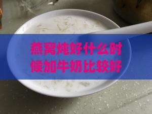 燕窝炖好什么时候加牛奶比较好：如何使燕窝牛奶口感更佳