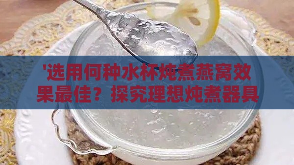 '选用何种水杯炖煮燕窝效果更佳？探究理想炖煮器具'