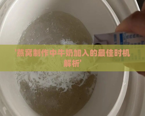 '燕窝制作中牛奶加入的更佳时机解析'