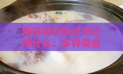 炖燕窝的锅还可以炖什么：多种美食炖煮指南