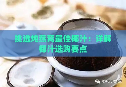 挑选炖燕窝更佳椰汁：详解椰汁选购要点