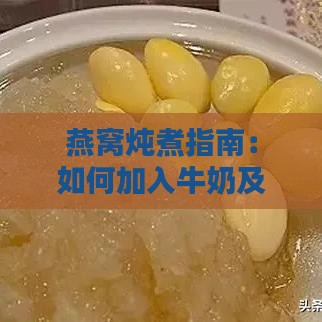 燕窝炖煮指南：如何加入牛奶及多款升级做法详解