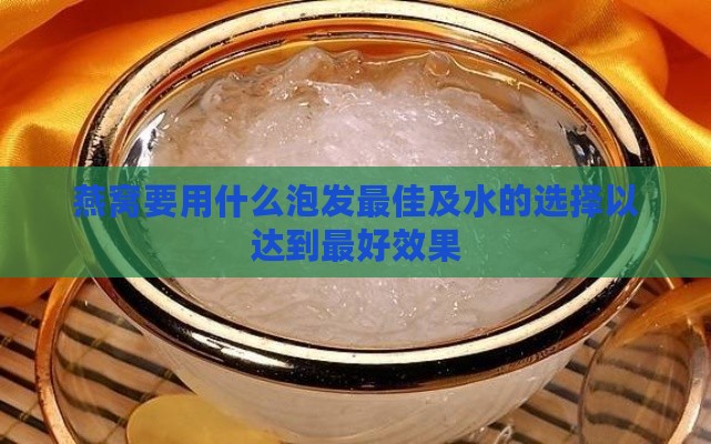 燕窝要用什么泡发更佳及水的选择以达到更好效果