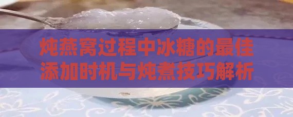 炖燕窝过程中冰糖的更佳添加时机与炖煮技巧解析