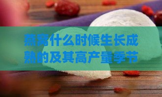 燕窝什么时候生长成熟的及其高产量季节与起始产生时间