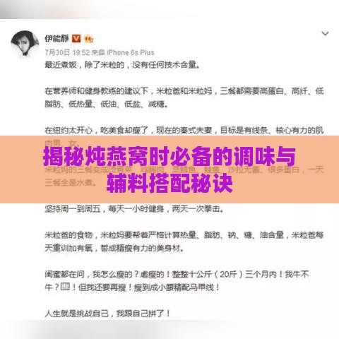 揭秘炖燕窝时必备的调味与辅料搭配秘诀