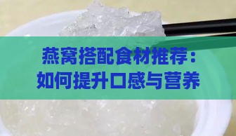 燕窝搭配食材推荐：如何提升口感与营养价值的全方位指南