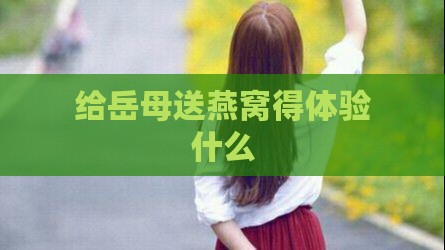 给岳母送燕窝得体验什么