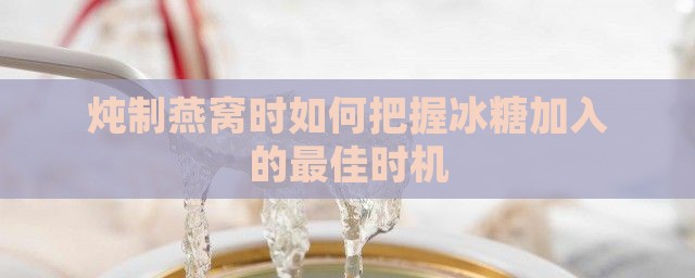 炖制燕窝时如何把握冰糖加入的更佳时机