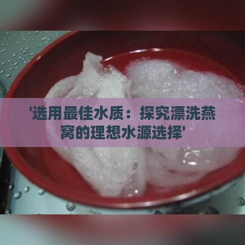 '选用更佳水质：探究漂洗燕窝的理想水源选择'