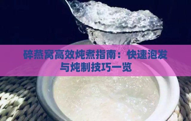 碎燕窝高效炖煮指南：快速泡发与炖制技巧一览