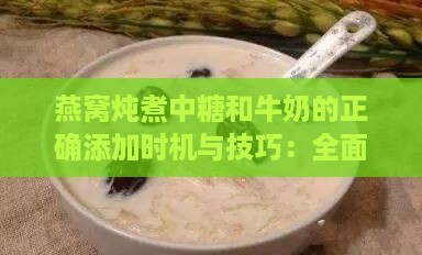 燕窝炖煮中糖和牛奶的正确添加时机与技巧：全面解析炖燕窝的更佳步骤与方法