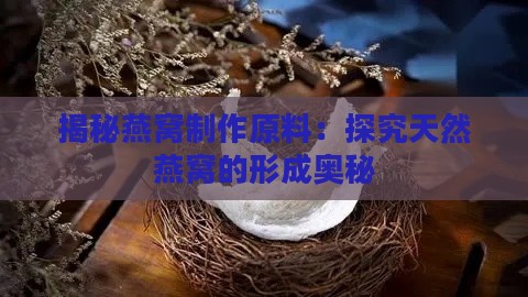 揭秘燕窝制作原料：探究天然燕窝的形成奥秘