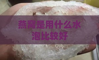 燕窝是用什么水泡比较好