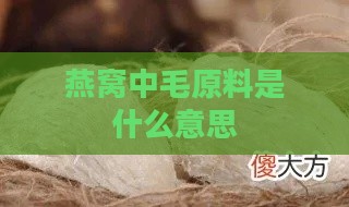 燕窝中毛原料是什么意思