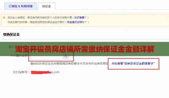 淘宝开设燕窝店铺所需缴纳保证金金额详解