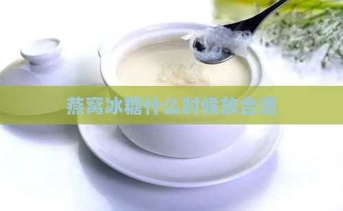 燕窝冰糖什么时候放合适