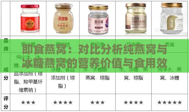 即食燕窝：对比分析纯燕窝与冰糖燕窝的营养价值与食用效果