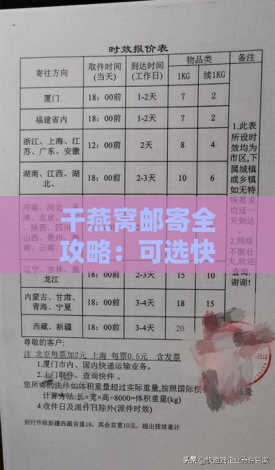 干燕窝邮寄全攻略：可选快递公司、费用估算及注意事项详解