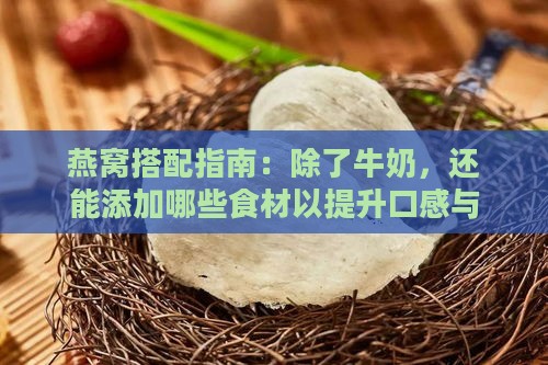 燕窝搭配指南：除了牛奶，还能添加哪些食材以提升口感与营养