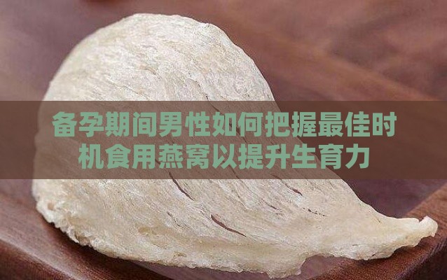 备孕期间男性如何把握更佳时机食用燕窝以提升生育力