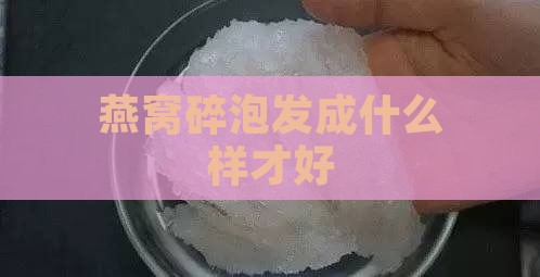 燕窝碎泡发成什么样才好