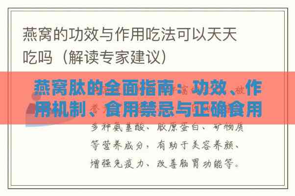 燕窝肽的全面指南：功效、作用机制、食用禁忌与正确食用方法解析