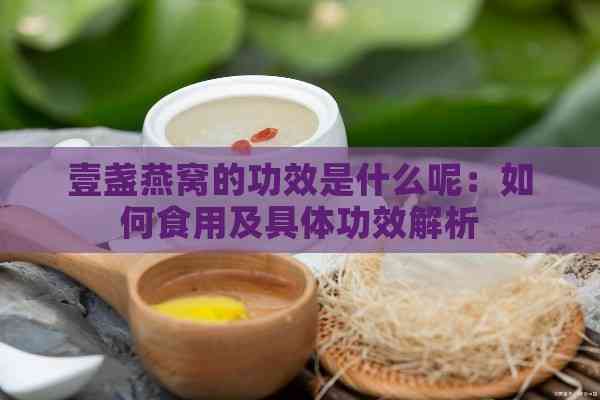 壹盏燕窝的功效是什么呢：如何食用及具体功效解析