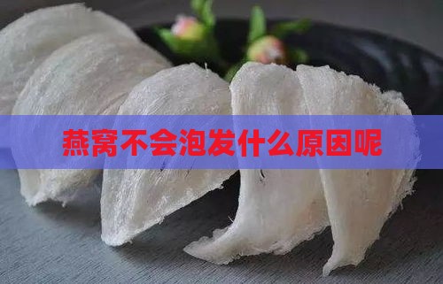 燕窝不会泡发什么原因呢