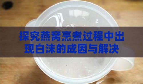 探究燕窝烹煮过程中出现白沫的成因与解决方法