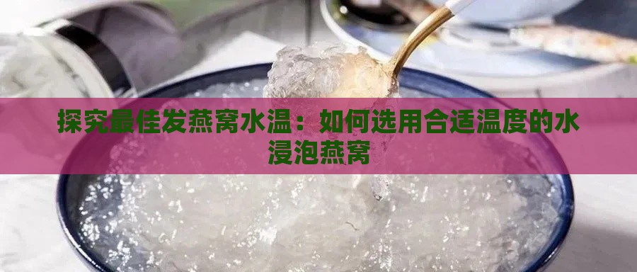 探究更佳发燕窝水温：如何选用合适温度的水浸泡燕窝