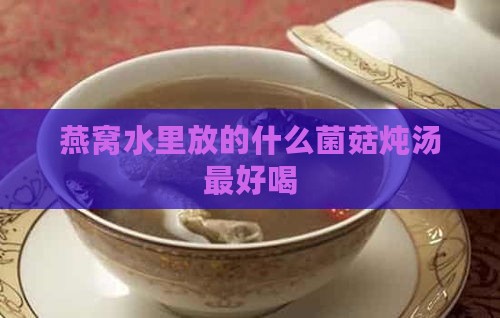 燕窝水里放的什么菌菇炖汤更好喝