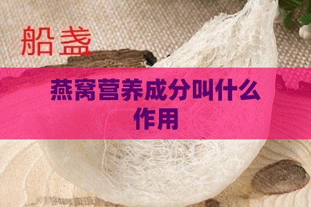 燕窝营养成分叫什么作用