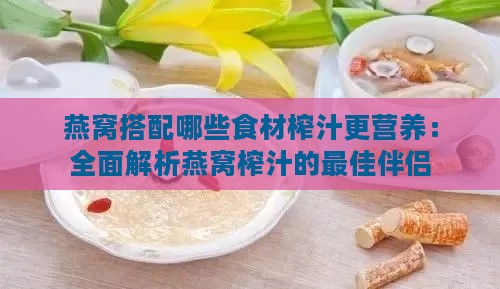 燕窝搭配哪些食材榨汁更营养：全面解析燕窝榨汁的更佳伴侣