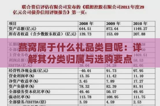 燕窝属于什么礼品类目呢：详解其分类归属与选购要点