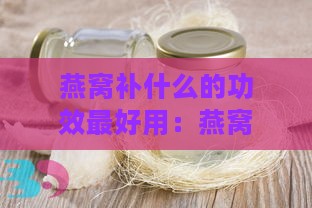 燕窝补什么的功效更好用：燕窝补充营养的作用与功效解析