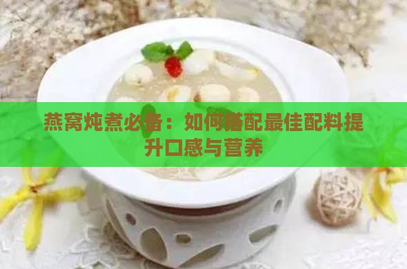 燕窝炖煮必备：如何搭配更佳配料提升口感与营养