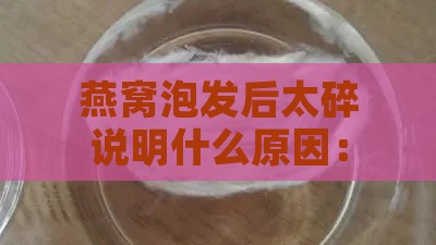 燕窝泡发后太碎说明什么原因：探究燕窝泡发变碎的原因分析