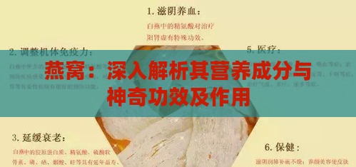 燕窝：深入解析其营养成分与神奇功效及作用