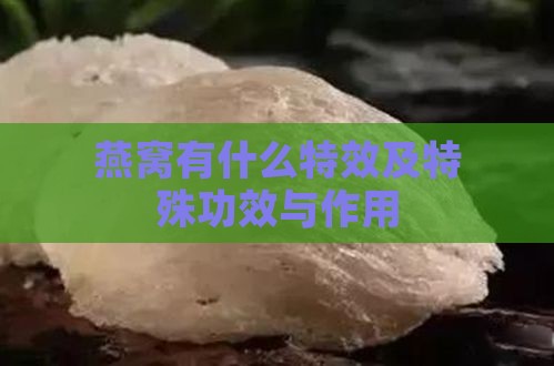 燕窝有什么特效及特殊功效与作用