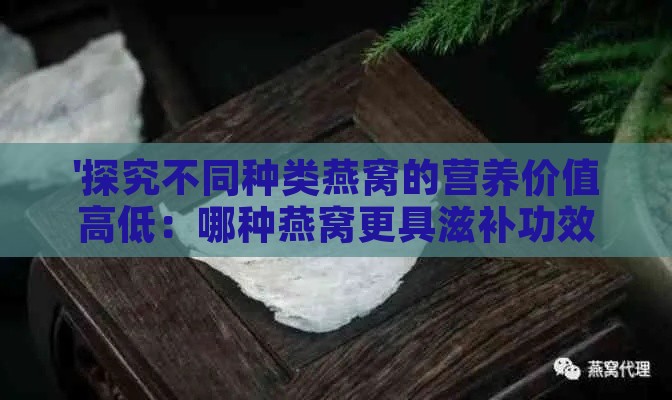 '探究不同种类燕窝的营养价值高低：哪种燕窝更具滋补功效'