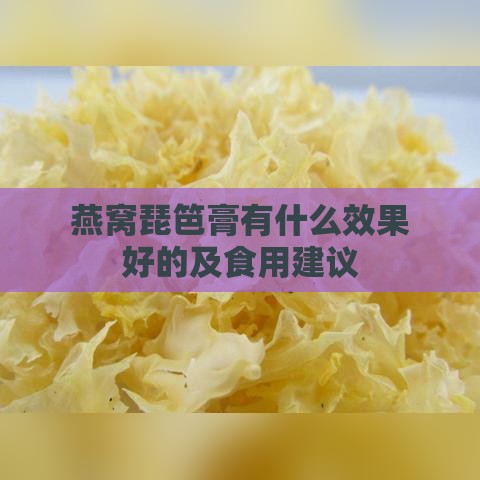 燕窝琵笆膏有什么效果好的及食用建议