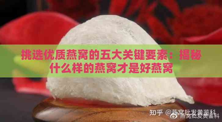 挑选优质燕窝的五大关键要素：揭秘什么样的燕窝才是好燕窝