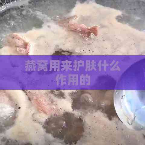 燕窝用来护肤什么作用的