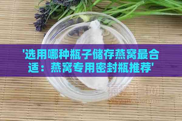 '选用哪种瓶子储存燕窝最合适：燕窝专用密封瓶推荐'